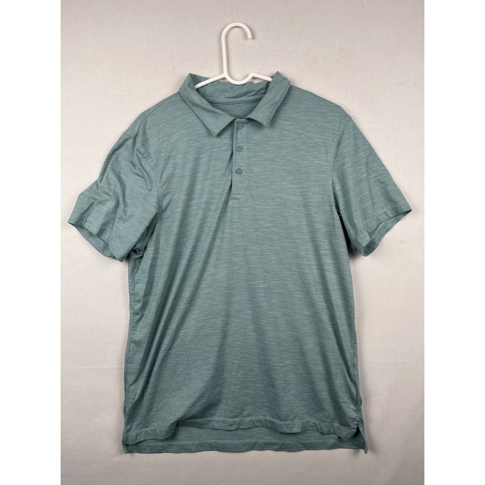 J.Crew Performance Polo Shirt Mens Large L Short Sleeve Green Heathered‎ 2060